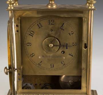 Unusual W.B. Gardner Brass Shelf Clock, Boston
