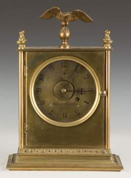 Unusual W.B. Gardner Brass Shelf Clock, Boston