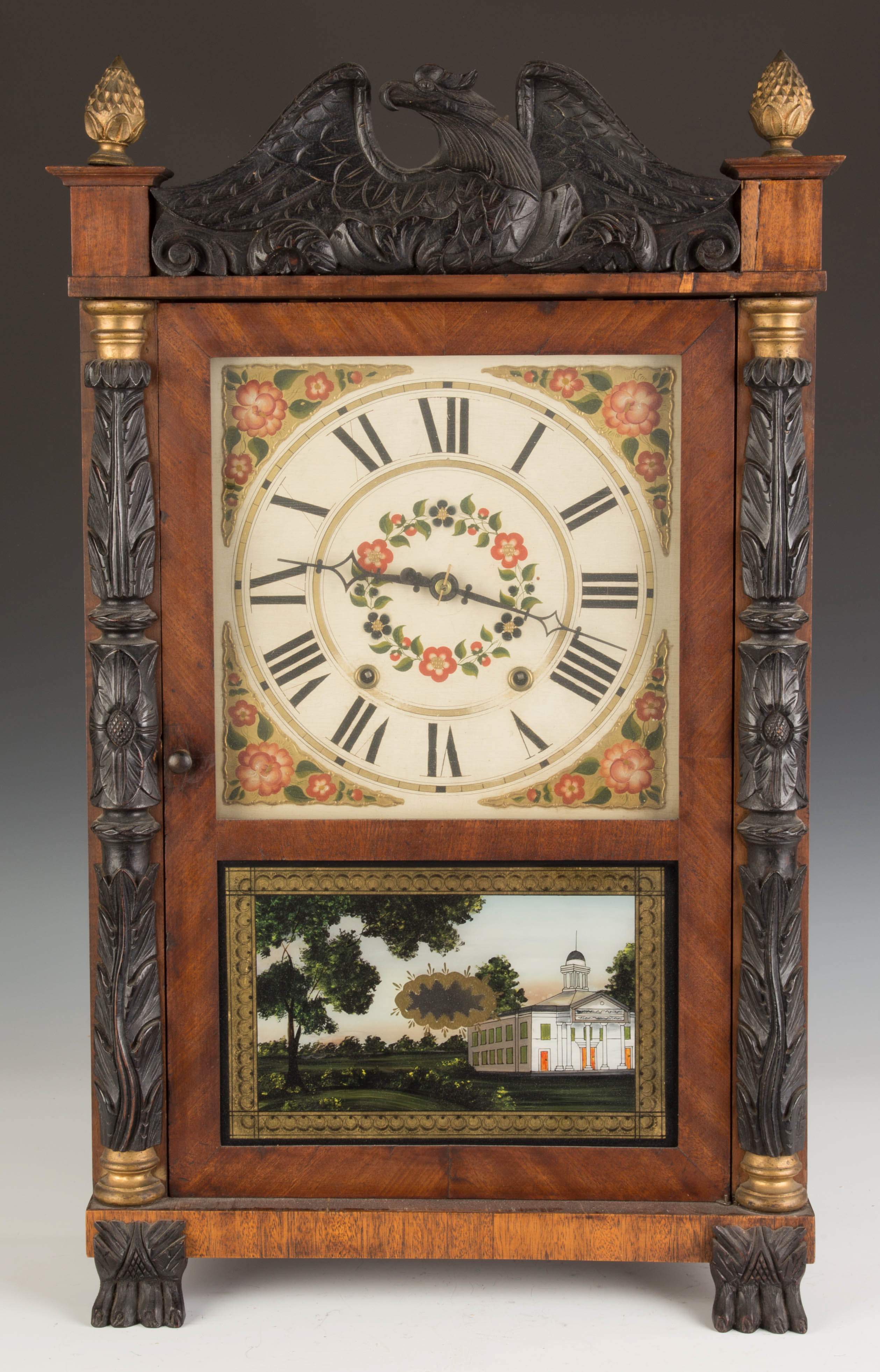 George Mitchell Carved Column and Splat Shelf Clock | Cottone Auctions