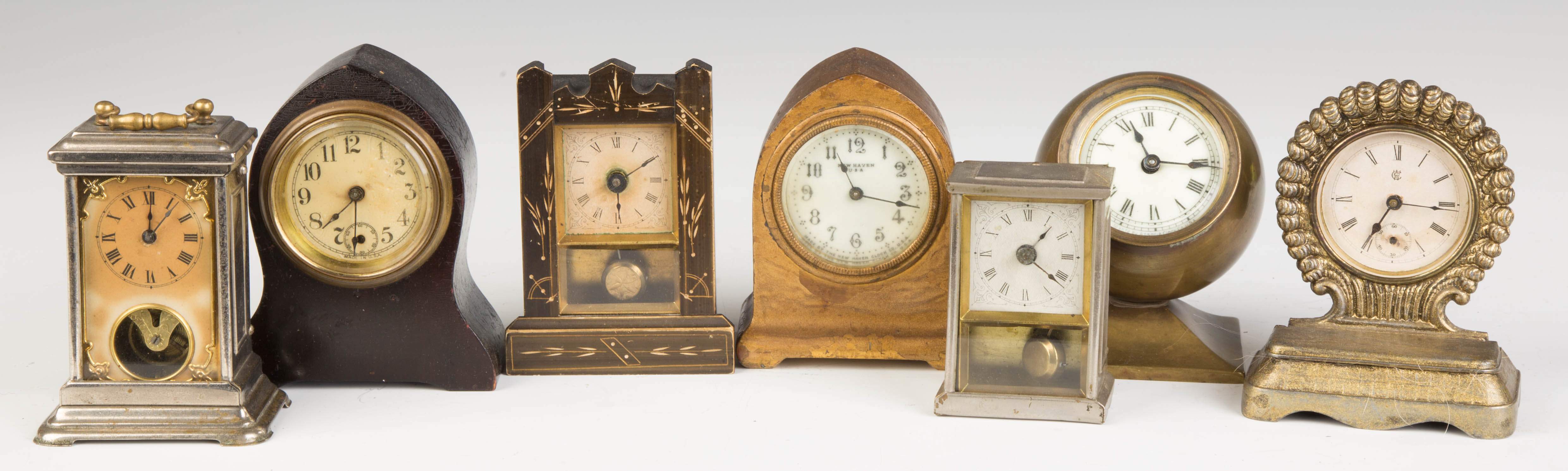 Group of Vintage Miniature Novelty Clocks Cottone Auctions