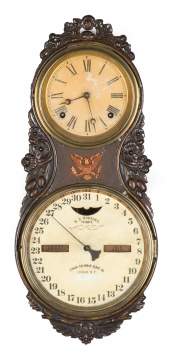Ithaca Iron Front Calendar Clock