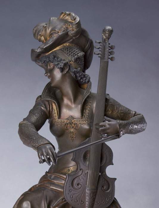 Sgn. A. Carrier Belleuse Bronze Cellist