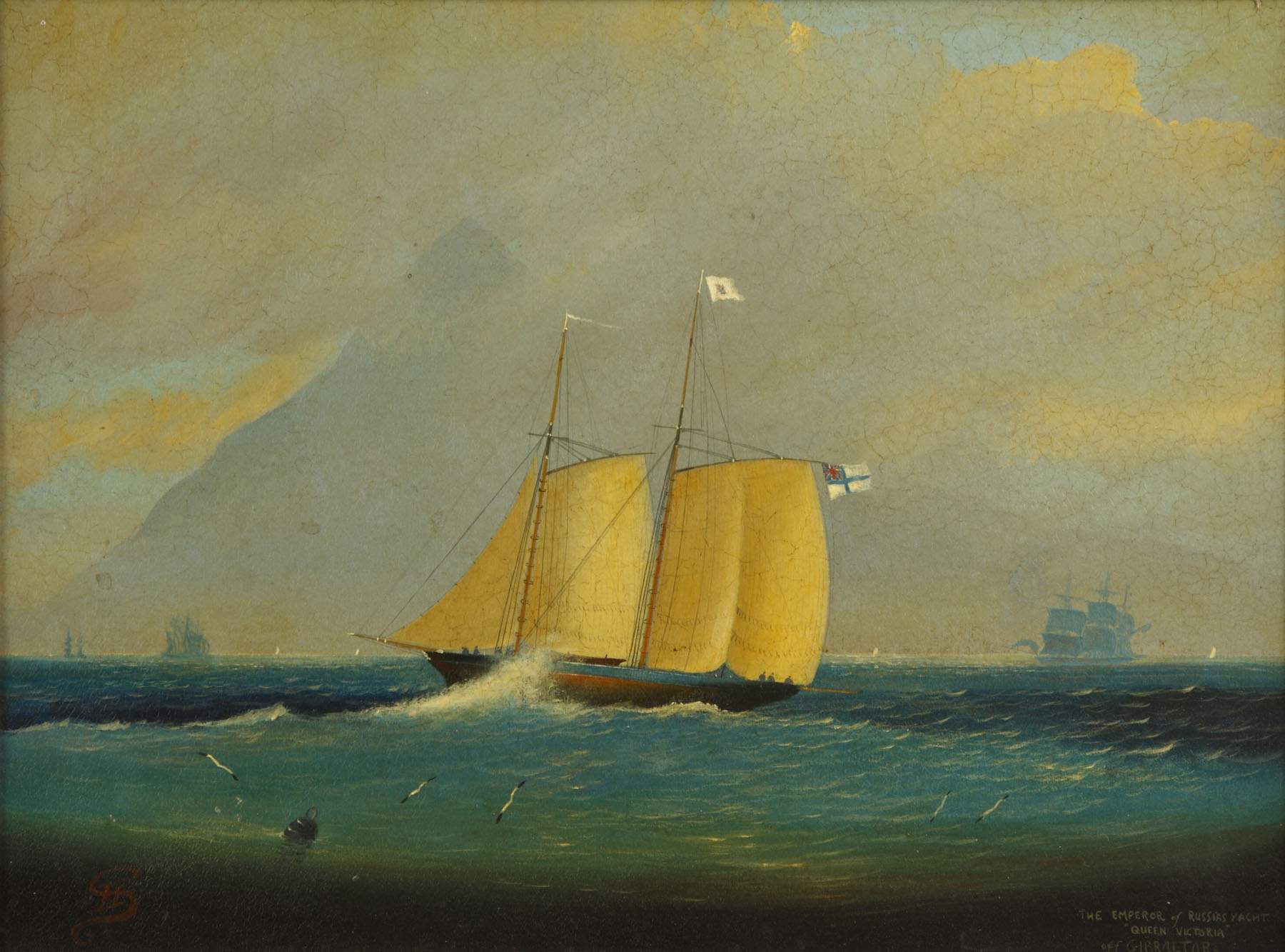 "The Emperor of Russians Yacht Queen Victoria off Gibralter" 
