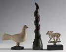 Dove Decoy, Folk Art Snake, Iron Deer Form