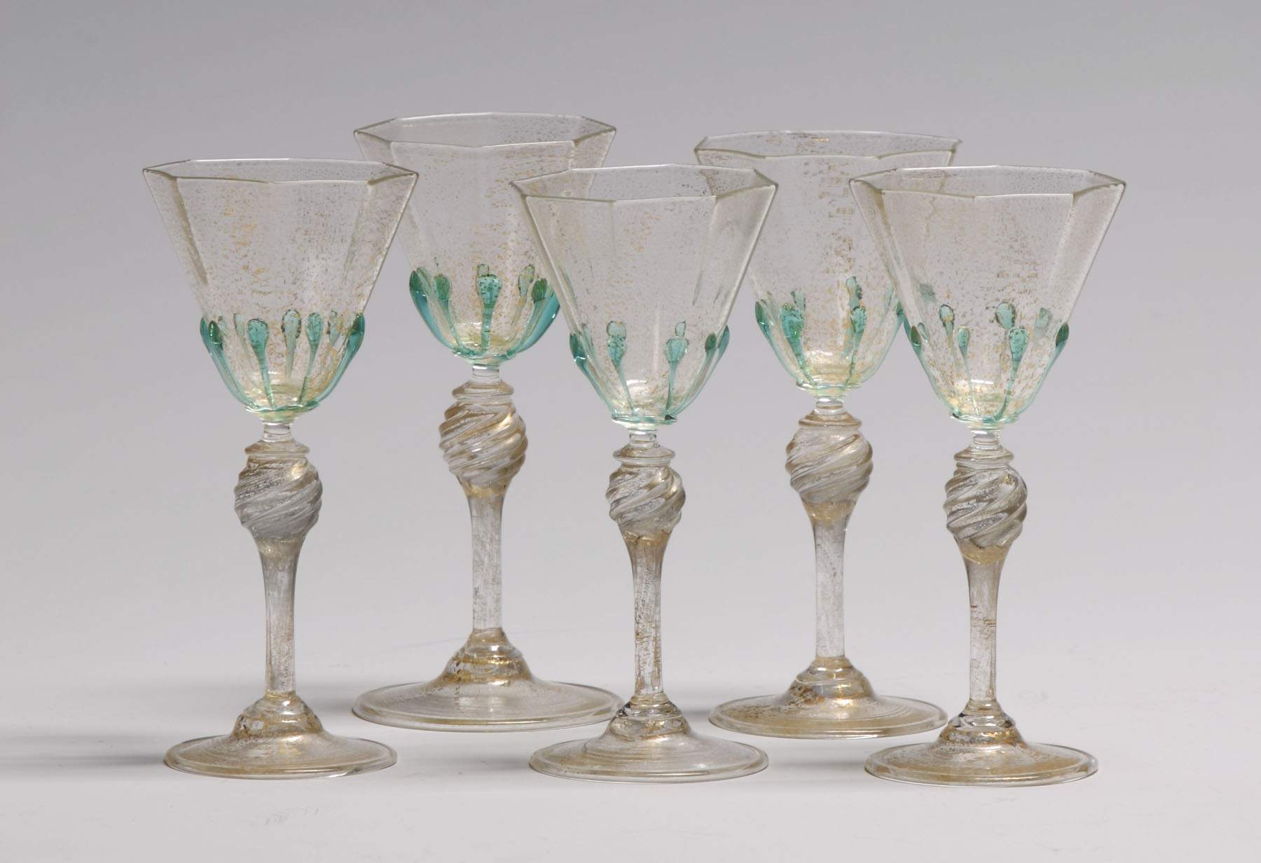 2 Sets of Venetian Glasses