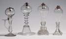 4 Early Whale Oil Lamps