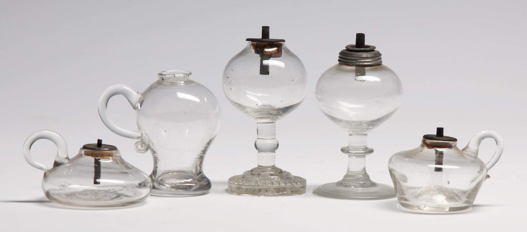 5 Early Whale Oil Lamps Cottone Auctions