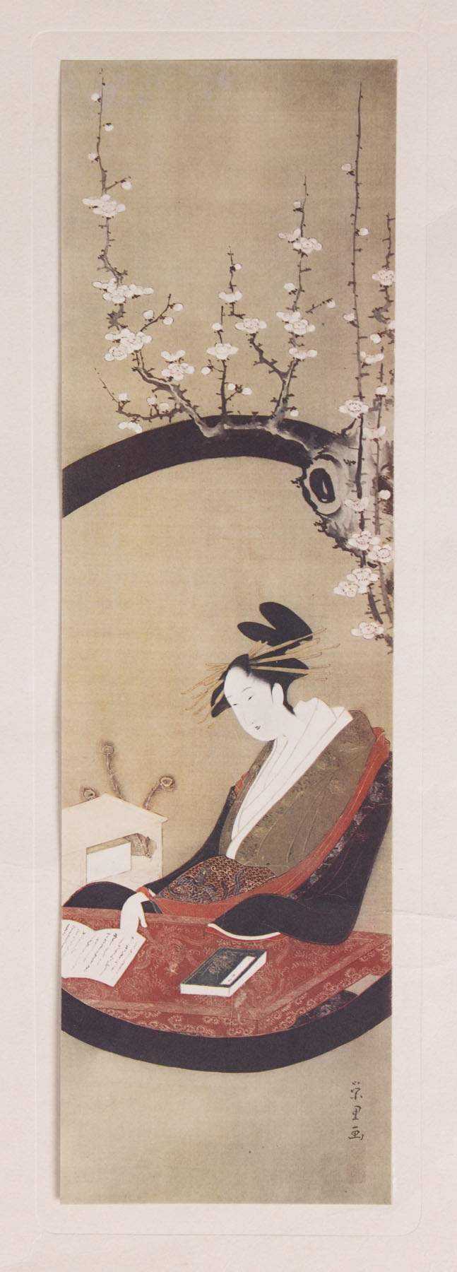 Japanese Wood Block Book & 2 Prints