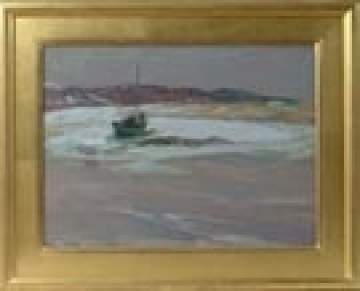 Charles Woodbury  (1864-1940, American) "Boat Ashore" 