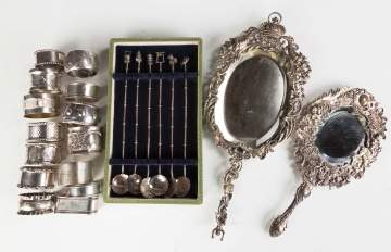 Silver Napkin Rings, Iced Tea Spoons and Mirrors