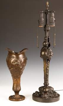 Hammered Vase and Lamp Base