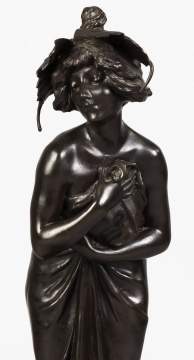 Lucien Charles Edouard Alliot  (French, 1877-1967)   "Phalene" Art Nouveau Bronze Figure
