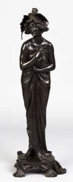 Lucien Charles Edouard Alliot  (French, 1877-1967)   "Phalene" Art Nouveau Bronze Figure