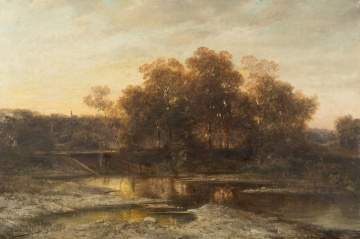 Alfred von Schonberger (Born 1845)  Autumn Stream  Landscape