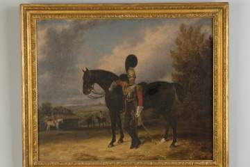 George Morley (English, 1832-1863) Soldier  Standing with His Horse