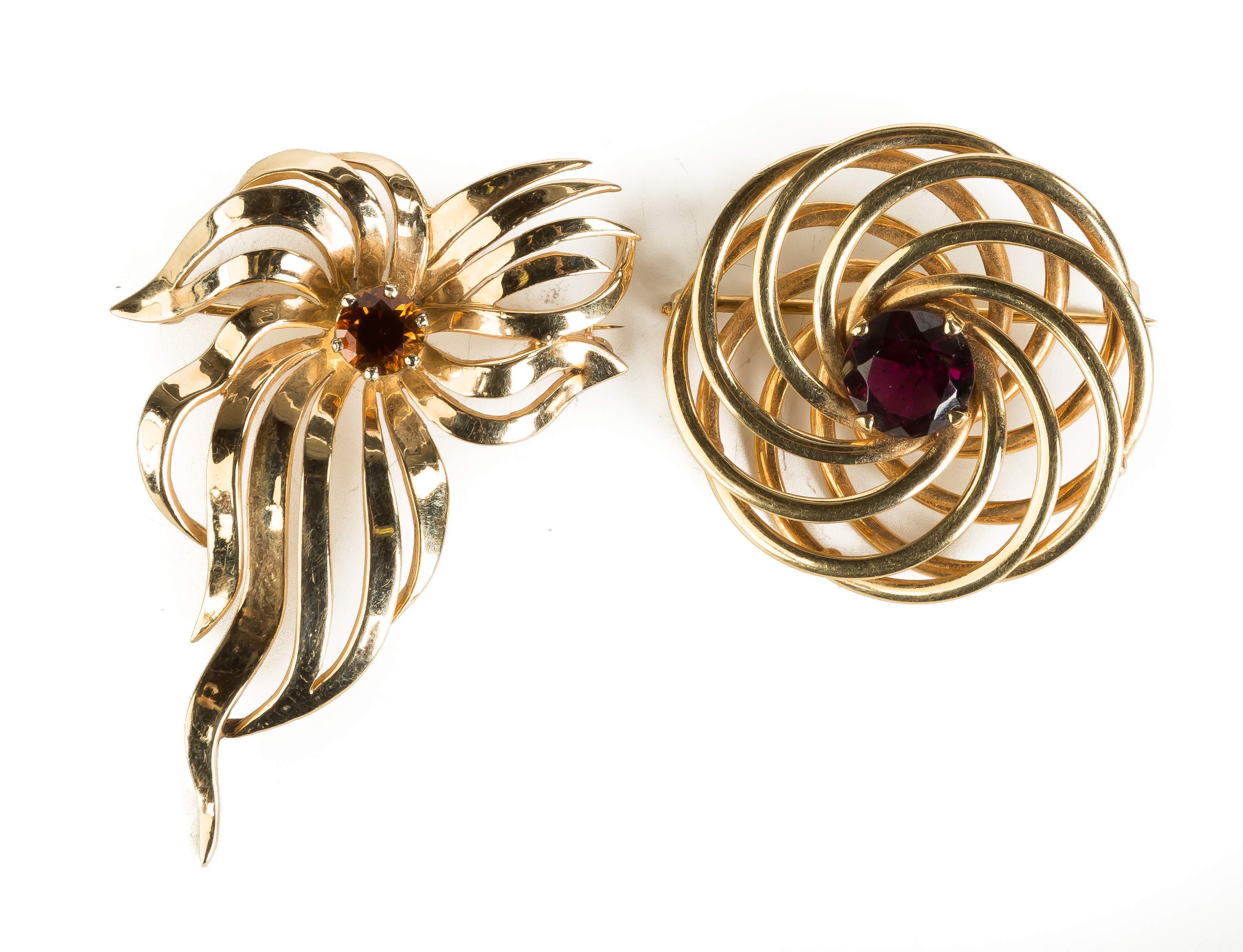 Two Vintage 14K Gold Pins Cottone Auctions