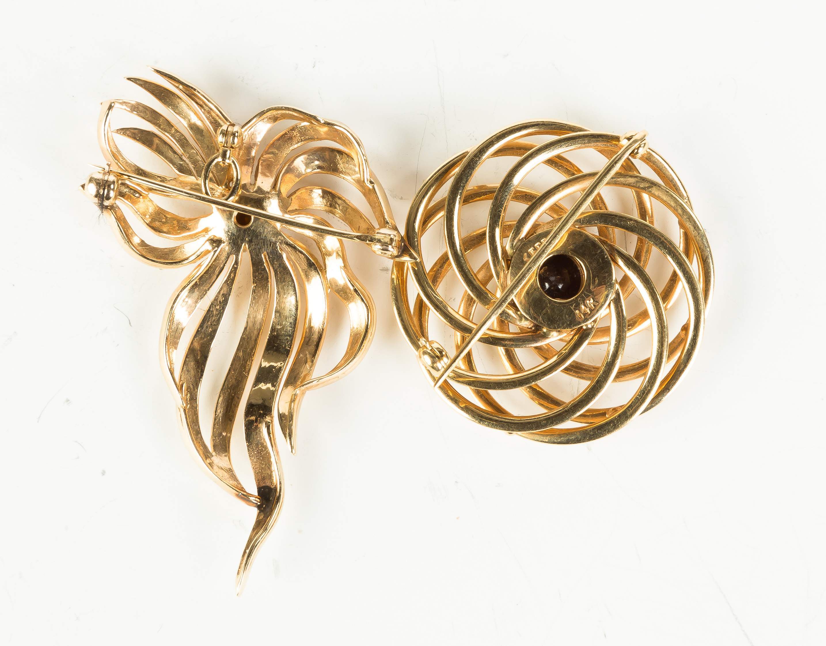 Two Vintage 14K Gold Pins Cottone Auctions