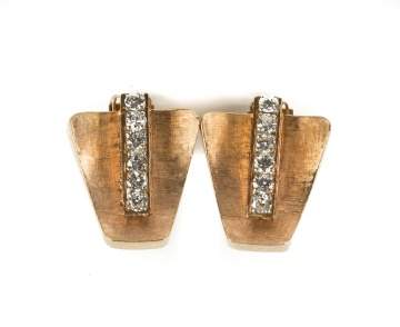 Vintage 14K Gold and Diamond Earrings