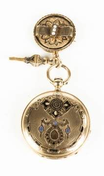 Enameled Pocket Watch with Fob
