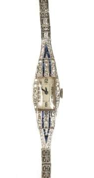 Hamilton Art Deco 14K Gold and Diamond Ladies Watch