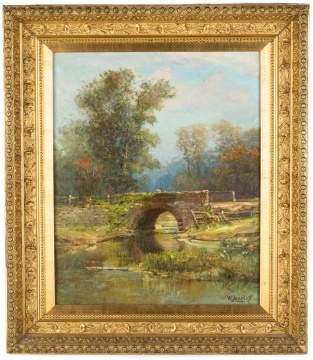 Wilson Marlatt  (American, 1837-1911)  Stone  Bridge with Stream