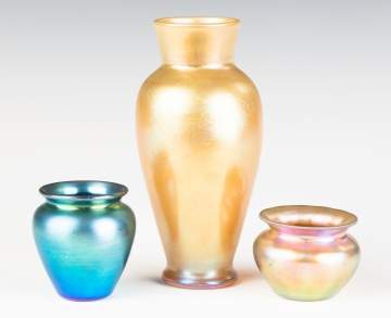 Three Steuben Aurene Vases