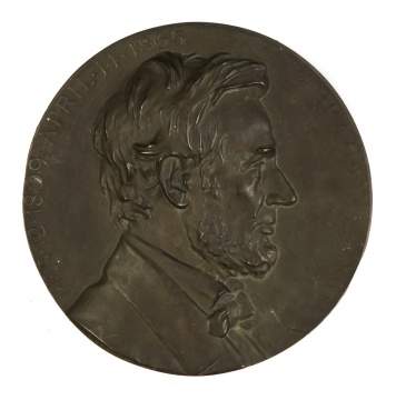 Charles Calverley Cast Bronze Plaque of Abraham Lincoln