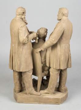 John Rogers (American, 1829-1904) Plaster Statue  "Council of War"