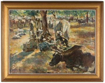 Pál Fried (American/Hungarian, 1893-1976) Resting  Cowboys