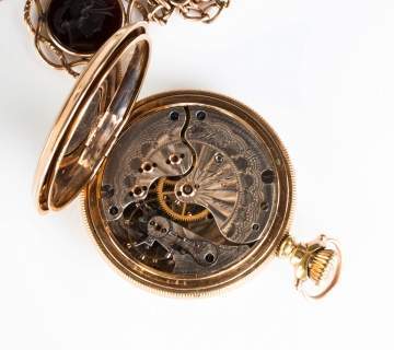 E. Howard, Boston, Gold Plate Pocket Watch and Fob
