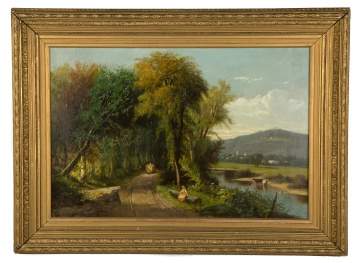 William G. Boardman (American, 1815-1895) Hay Wagon on a River Road