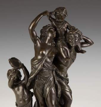 Claude Michel Clodion (French, 1738-1814) "The Family of Faun" Bronze  Sculpture