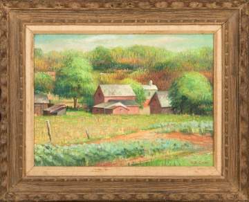 Alfred D. Crimi (American, 1900-1994) "Jersey Barns"