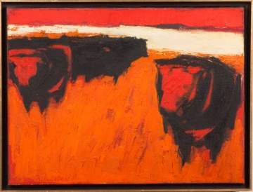 Richard Billmeier (Canadian, born 1921) "Cattle"