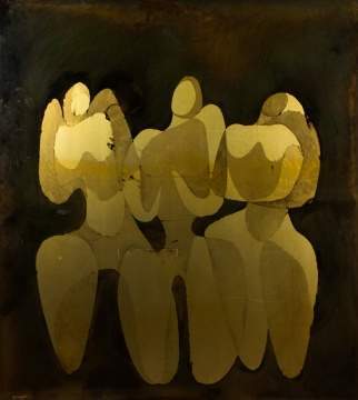 Silvio Giovenetti (American, 20th Century) Acid Painting on Metal 