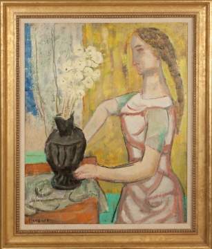 Gerrit Hondius (American, 1891-1970) "Woman with a Vase"
