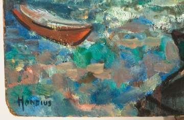 Gerrit Hondius (American, 1891-1970) "Fishing Village"