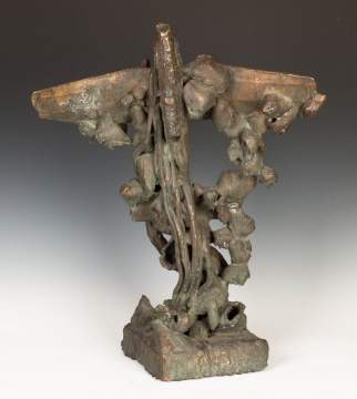 John Nelson Battenberg (American, 1931-2012) Crashed Airplane Bronze Cast