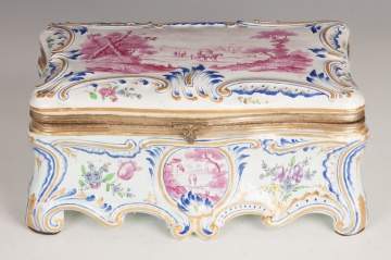 French Hand Painted Porcelain Box
