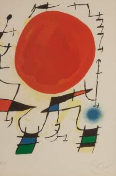 Joan Miro (Spanish, 1893-1983) "Red Sun"                                 