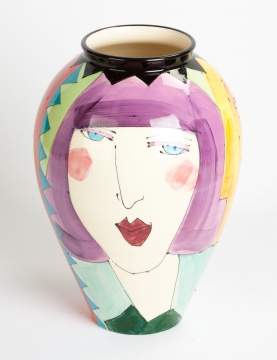 Ceramic Vase with Portraits of Girls