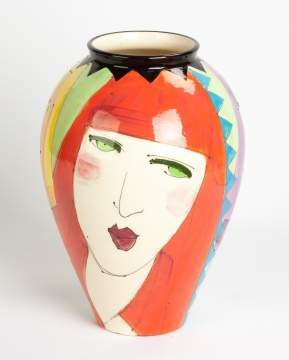 Ceramic Vase with Portraits of Girls
