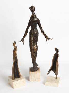 Three Bronze Sculptures of Women