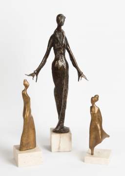 Three Bronze Sculptures of Women