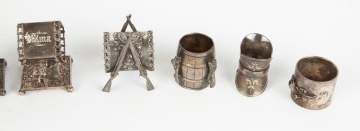 9 Vintage Silver Plate Napkin Rings