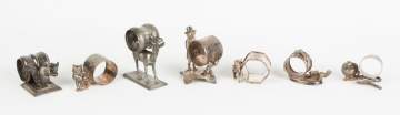 7 Vintage Silver Plate Animal Figural Napkin Rings