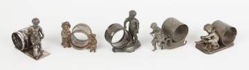 5 Vintage Silver Plate Figural/Children Napkin Rings