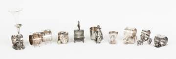 10 Vintage Silver Plate Napkin Rings and Toothpick Holders