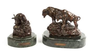 Charles Russell (American, 1864-1926) Two Recast Bronzes