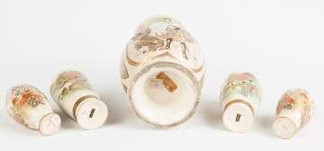 Satsuma Vase with 2 Pairs of Satsuma Vases